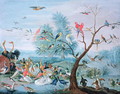 Tropical birds in a landscape - Jan van Kessel