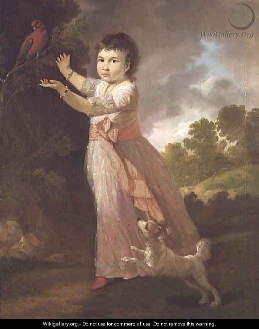 Portrait of Frances Graham with a Parrot - Tilly Kettle