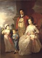 Group Portrait of Col John Fortnom and his wife Jane their son Thomas William and their two daughters - Tilly Kettle