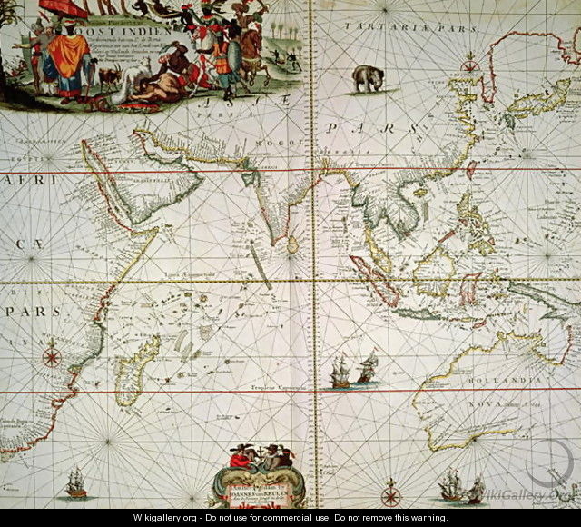 Map of Africa India Indian Ocean and East Indies - Johannes van Keulen