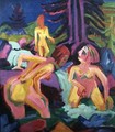 Three Bathers in a Stream - Ernst Ludwig Kirchner