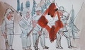 Swiss Soldiers with Flag - Ernst Ludwig Kirchner