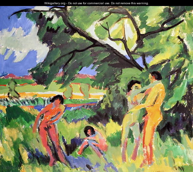 Nudes Playing under Tree - Ernst Ludwig Kirchner