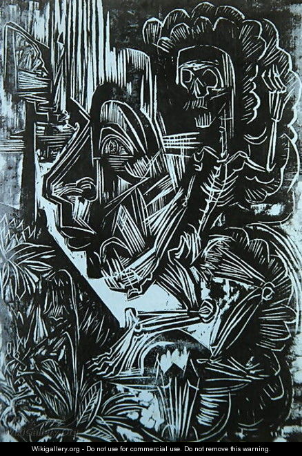 Self Portrait with Death Dancing - Ernst Ludwig Kirchner