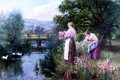 Girls Collecting Flowers - Henry John Yeend King