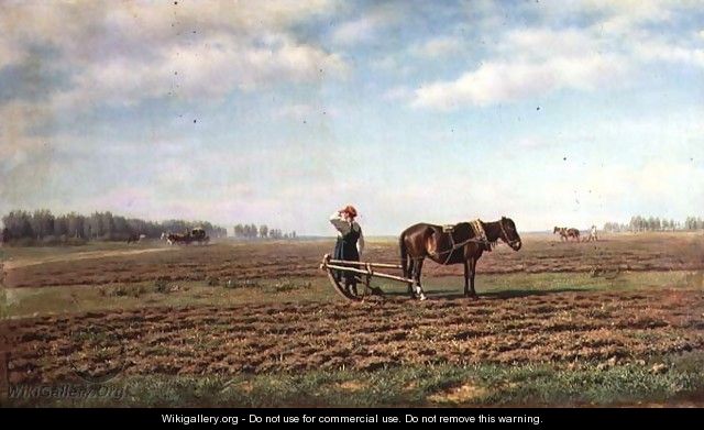 Ploughing the Field - Mikhail Konstantinovich Klodt