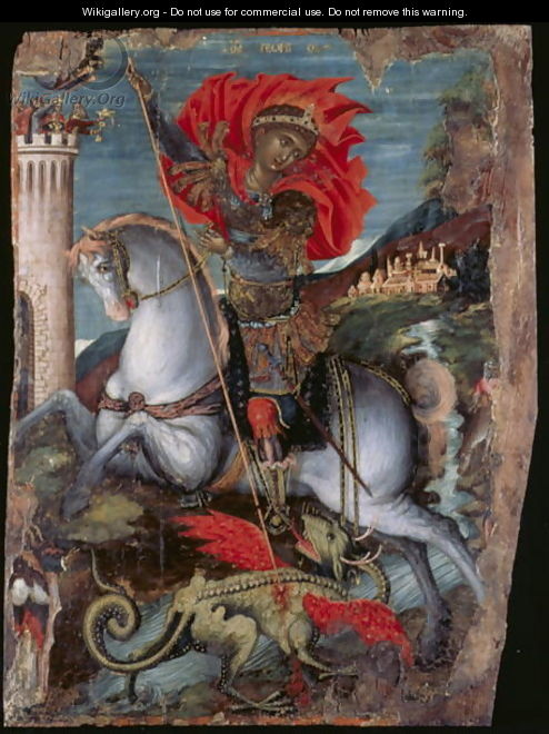 Icon of St George on Horseback Slaying the Dragon - Georgios Klontzas