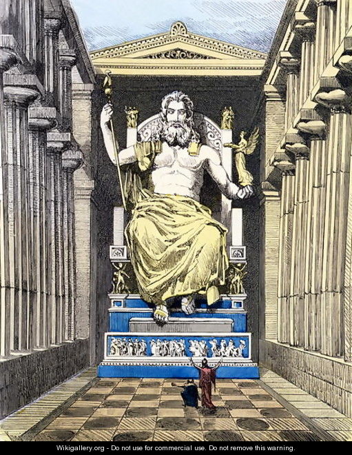 Statue of Olympian Zeus by Pheidias - Ferdinand Knab - WikiGallery.org ...