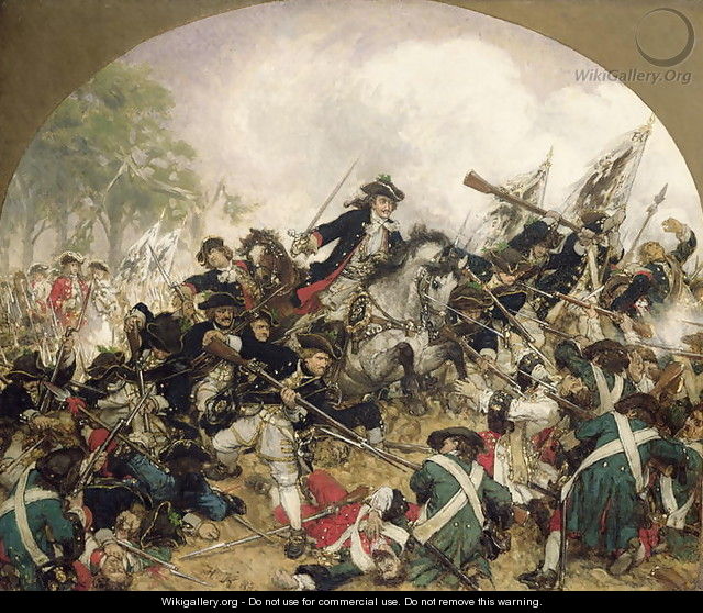 The Old Dessauer in the Battle of Turin - Hermann Joseph Wilhelm Knackfuss