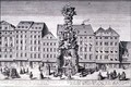 View of the Pestsaule the Plague Column commissioned by Emperor Leopold I to commemorate Viennas deliverance from the plague of 1679 devised by the Jesuits and executed by Matthias Rauchmiller Lodovico Burnacini and Johann Bernhard Fisher von Erlach - (after) Kleiner, Salomon