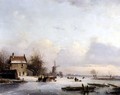 Skaters on a Frozen River - Laurens Johannes Kleijn