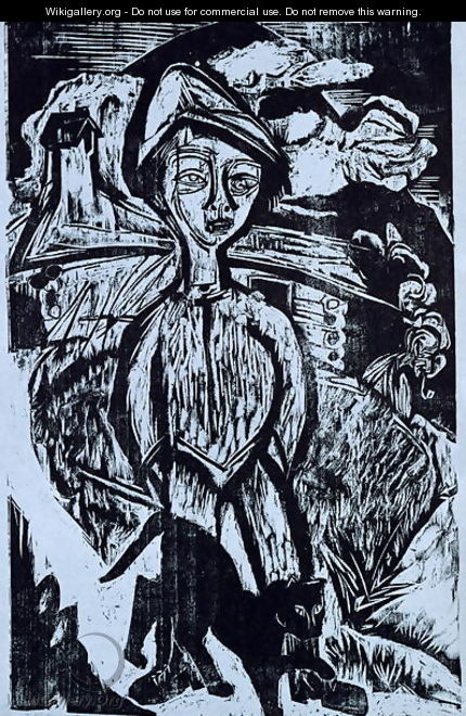Mountain lad in Storm - Ernst Ludwig Kirchner