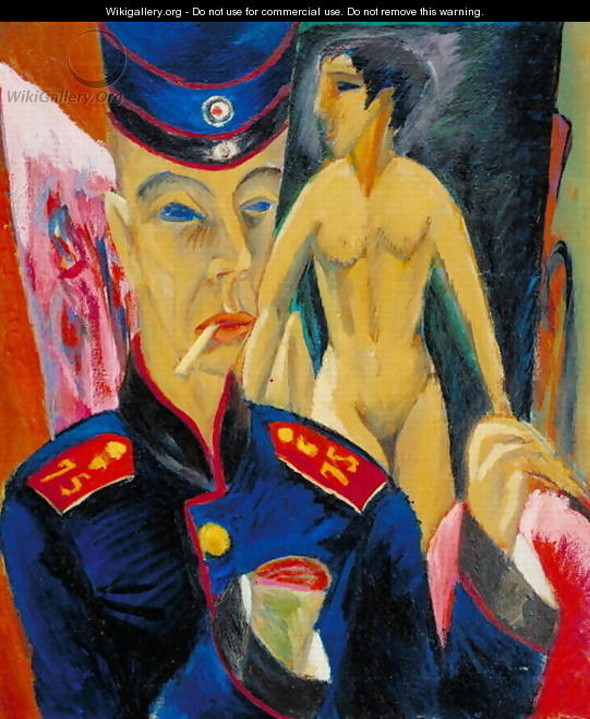Self Portrait of a Soldier - Ernst Ludwig Kirchner