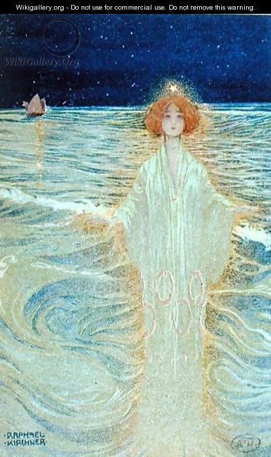 Ghost appearing above the sea during the night - Raphael Kirchner