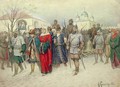 Joining of Great Novgorod Novgorodians Departing to Moscow - Aleksei Danilovich Kivshenko