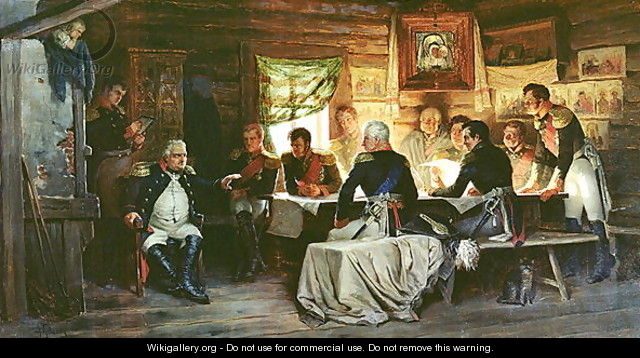 Council of War in Fili in 1812 - Aleksei Danilovich Kivshenko