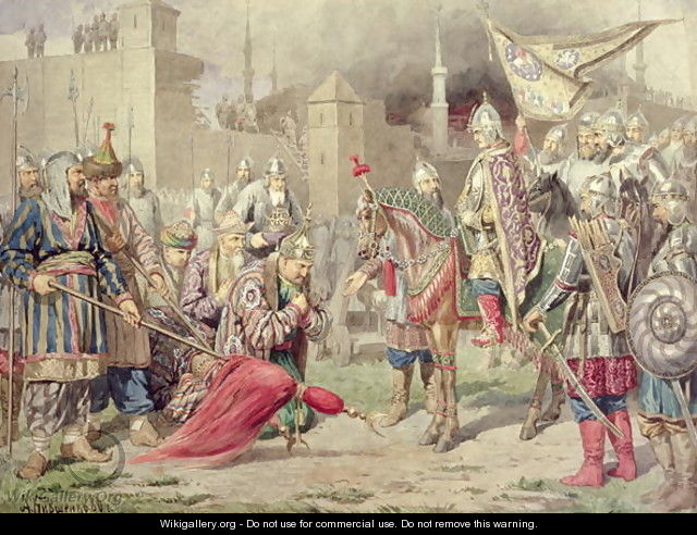 Tsar Ivan IV Vasilyevich the Terrible 1530-84 conquering Kazan - Aleksei Danilovich Kivshenko