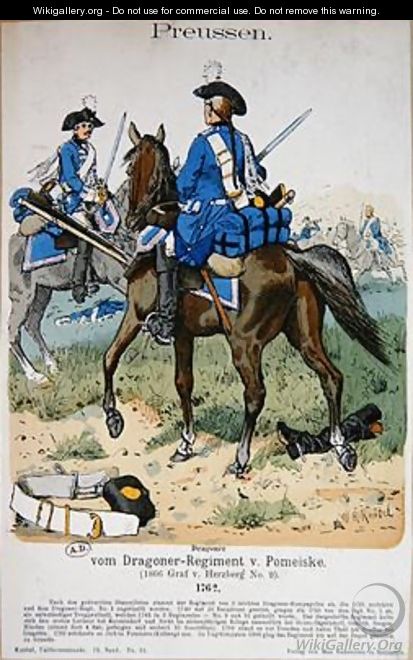 Dragoons in the Regiment von Pomeiske in 1762 - Richard Knoetel