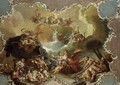Modello for a ceiling decoration depicting Ceres with the fruits of the earth with Time overcoming Envy and Flora offering Flowers to Apollo - Martin Knoller