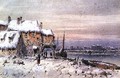 Riverside House in the Winter Freeze - George Knox