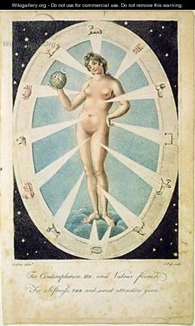 The Female Form with Astrological symbols - (after) Kneller, Sir Godfrey