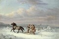Huntsmen in Horsedrawn Sleigh - Cornelius Krieghoff