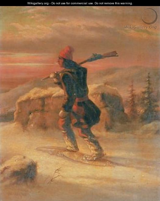 Indian Hunter in the Snow - Cornelius Krieghoff