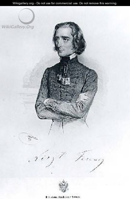 Portrait of Franz Liszt 1811-86 - Josef Nikolaus Kriehuber