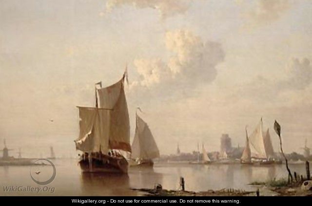 Boats in Harbour - Everhardus Koster
