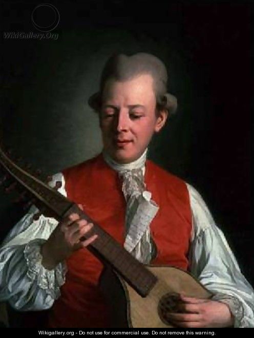 Portrait of the poet Carl Mikael Bellman 1740-95 - Per (the elder) Krafft