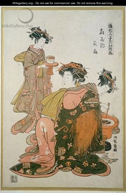Three Women Preparing a Meal - Koriusai