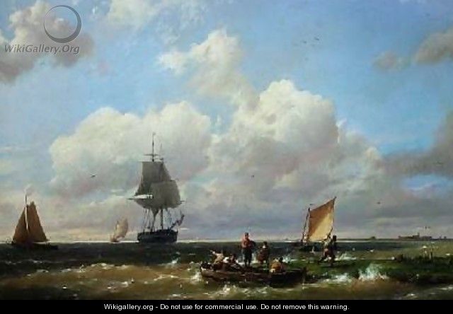 Off Helvoetsluys Isle of Voorne - Hermanus Koekkoek