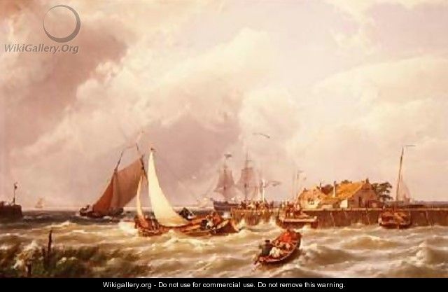 The Harbour Mouth - Johannes Hermann Barend Koekkoek