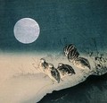 Quails and Full Moon - (attr. to) Kogyo, Tsukioka