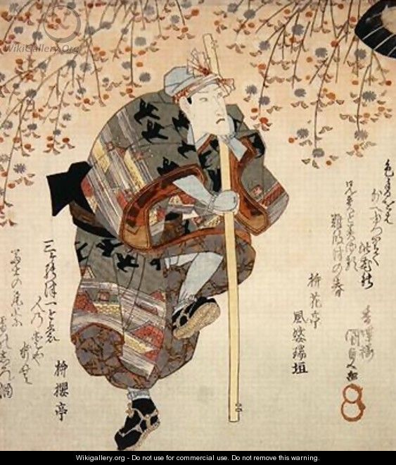 Onoe Kikugoro III as Shimbei in Sukeroku yukari no Edo zakura - Utagawa Kunisada