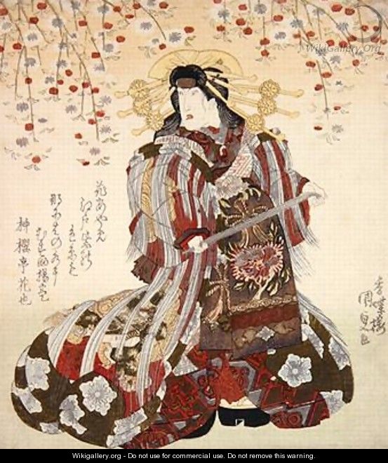 Iwai Kumesaburo II as Agemaki in Sukeroku yukari no Edo zakura - Utagawa Kunisada