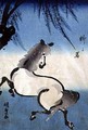 Prancing Horse beneath a Willow Tree - Utagawa Kunisada