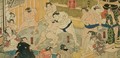 One of eight views of Kanjin Sumo - Utagawa Kunisada