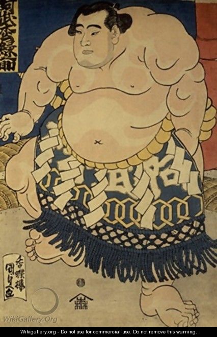 The sumo wrestler Abumatsu Rokunosuke - Utagawa Kunisada