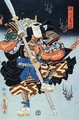 Kamezo As The Warrior Monk in a scene from Sembouzakura at the Ichimura Theatre - Utagawa Kunisada