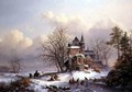 Winter Landscape with Skaters - Frederick Marianus Kruseman