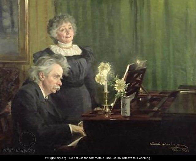 Edward Grieg 1843-1907 Accompanying his Wife - Peder Severin Kroyer