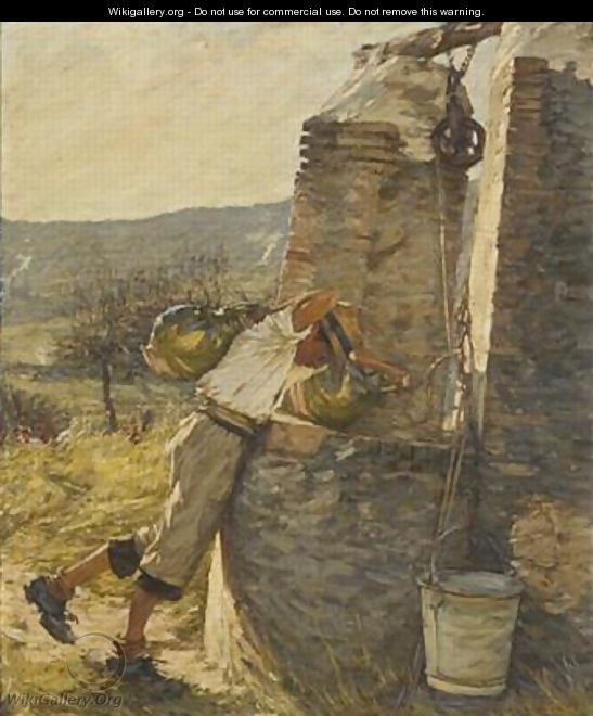 Boy Filling Water Jars at Well - Henry Herbert La Thangue