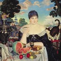 The Merchants Wife at Tea - Boris Kustodiev