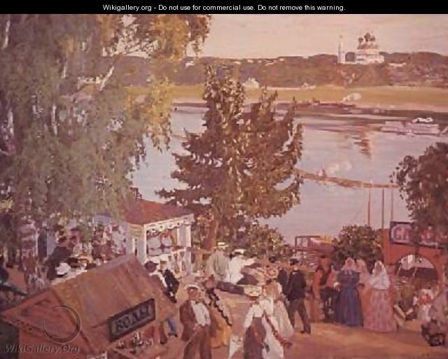 Public merrymaking on the Volga - Boris Kustodiev