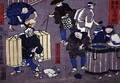 Moral teaching for shopboys giving good and bad examples of behaviour 14 - Utagawa Kuniyoshi