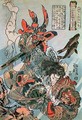 Tameijiro dan Shogo grappling with an adversary under water - Utagawa Kuniyoshi