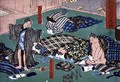 Moral teaching for shopboys giving good and bad examples of behaviour 13 - Utagawa Kuniyoshi