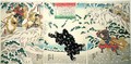 Kamei Rokuro and the Black Bear in the Snow - Utagawa Kuniyoshi