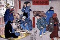 Moral teaching for shopboys giving good and bad examples of behaviour 10 - Utagawa Kuniyoshi